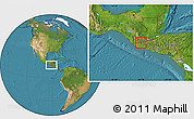 Satellite Location Map of Lago Atitlan