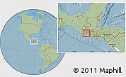 Savanna Style Location Map of Lago Atitlan, within the entire country, hill shading