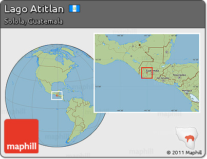 Savanna Style Location Map of Lago Atitlan