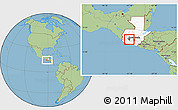 Savanna Style Location Map of Lago Atitlan, highlighted country, highlighted parent region