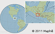 Savanna Style Location Map of Lago Atitlan, highlighted parent region, within the entire country, hill shading