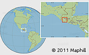 Savanna Style Location Map of Lago Atitlan, highlighted parent region