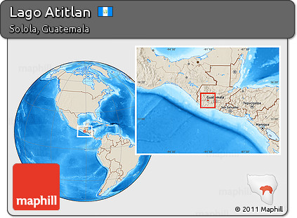 Shaded Relief Location Map of Lago Atitlan