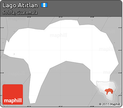 Gray Simple Map of Lago Atitlan