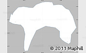 Gray Simple Map of Lago Atitlan, single color outside