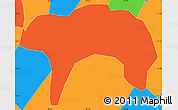 Political Simple Map of Lago Atitlan