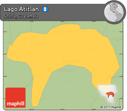 Savanna Style Simple Map of Lago Atitlan
