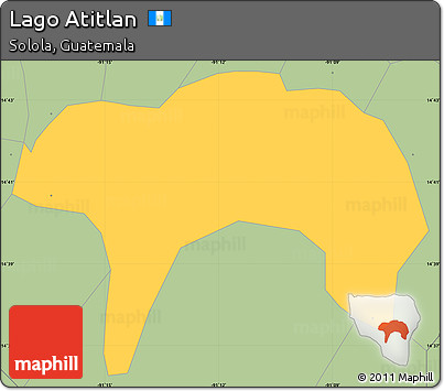 Savanna Style Simple Map of Lago Atitlan