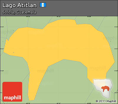 Savanna Style Simple Map of Lago Atitlan