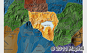 Political Shades Map of Solola, darken