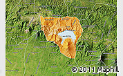 Political Shades Map of Solola, satellite outside