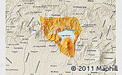 Political Shades Map of Solola, shaded relief outside