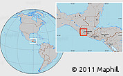 Gray Location Map of Nahuala, within the entire country