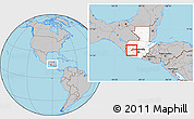 Gray Location Map of Nahuala, highlighted country, within the entire country