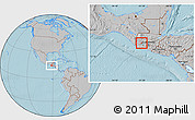 Gray Location Map of Nahuala, hill shading