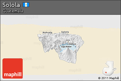 Classic Style Panoramic Map of Solola, single color outside