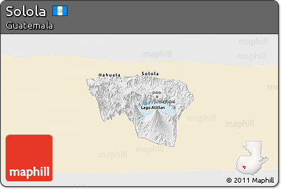 Classic Style Panoramic Map of Solola, single color outside