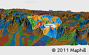 Political Panoramic Map of Solola, darken
