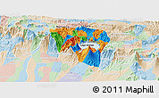 Political Panoramic Map of Solola, lighten