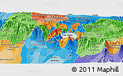 Political Panoramic Map of Solola, political shades outside