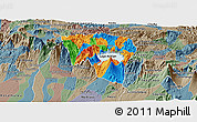 Political Panoramic Map of Solola, semi-desaturated