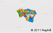 Political Panoramic Map of Solola, single color outside