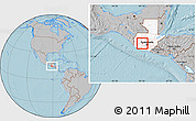 Gray Location Map of S.Andr Semetabaj, highlighted country, hill shading