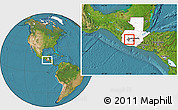 Satellite Location Map of S.Andr Semetabaj, highlighted country, highlighted parent region