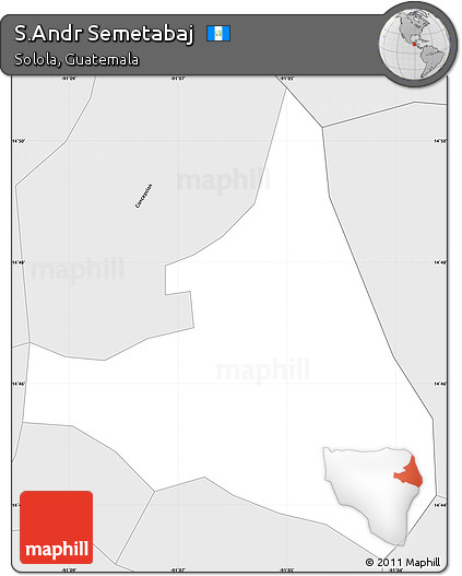 Silver Style Simple Map of S.Andr Semetabaj