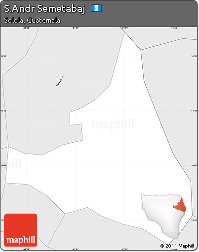 Silver Style Simple Map of S.Andr Semetabaj