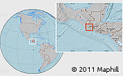 Gray Location Map of S.Cat.Ixtahuacan, hill shading