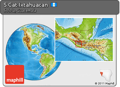 Physical Location Map of S.Cat.Ixtahuacan, within the entire country