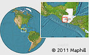 Satellite Location Map of S.Cat.Ixtahuacan, highlighted country