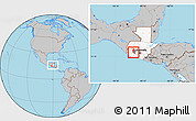 Gray Location Map of S.Juan la laGUNA, highlighted country, highlighted parent region, within the entire country