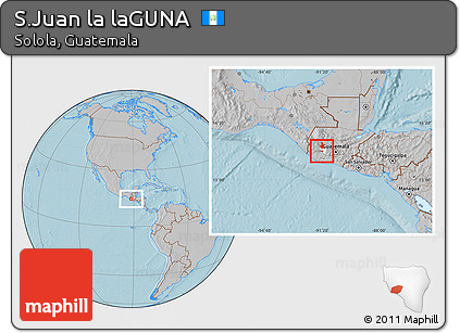 Gray Location Map of S.Juan La LaGUNA, highlighted parent region, hill shading