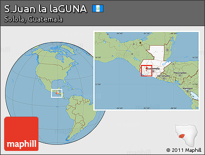 Savanna Style Location Map of S.Juan La LaGUNA, highlighted country