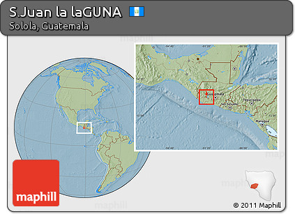 Savanna Style Location Map of S.Juan La LaGUNA, hill shading