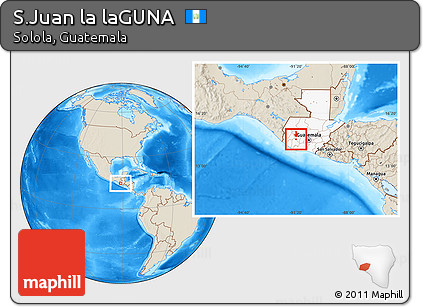 Shaded Relief Location Map of S.Juan La LaGUNA, highlighted country