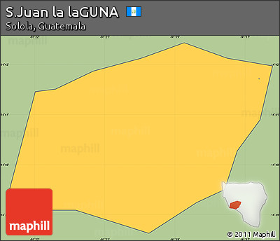 Savanna Style Simple Map of S.Juan La LaGUNA, cropped outside