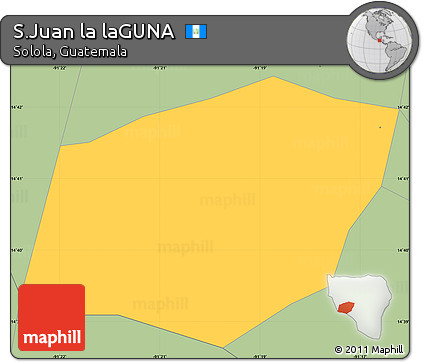Savanna Style Simple Map of S.Juan La LaGUNA