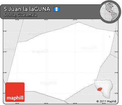 Silver Style Simple Map of S.Juan La LaGUNA