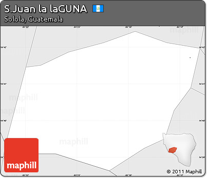 Silver Style Simple Map of S.Juan La LaGUNA