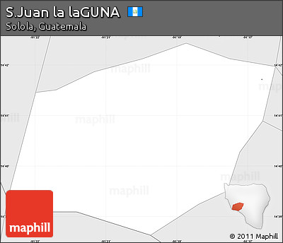 Silver Style Simple Map of S.Juan La LaGUNA