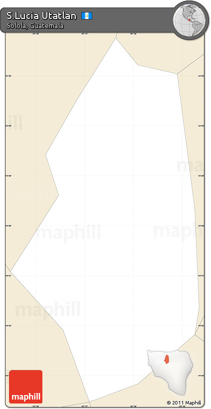 Classic Style Simple Map of S.Lucia Utatlan