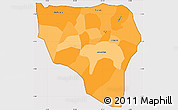 Political Shades Simple Map of Solola, cropped outside