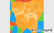 Political Shades Simple Map of Solola, political outside
