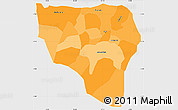 Political Shades Simple Map of Solola, single color outside