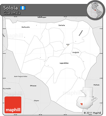 Silver Style Simple Map of Solola