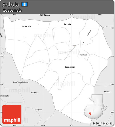 Silver Style Simple Map of Solola