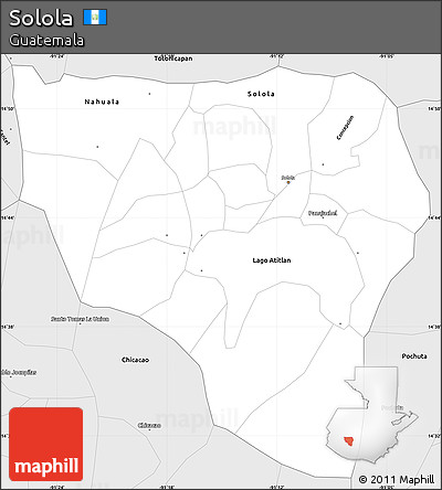 Silver Style Simple Map of Solola